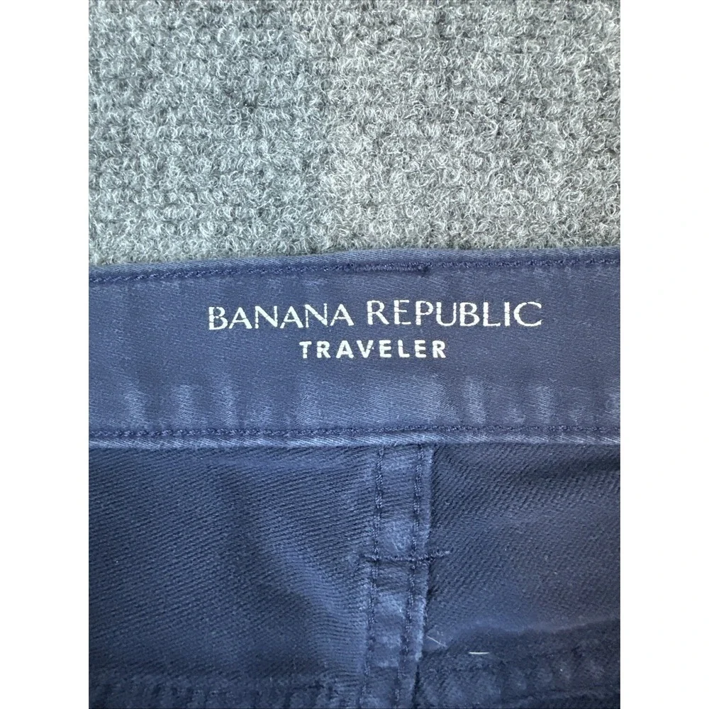 Banana Republic Traveler Pants Mens 30x32 Slim Fit Blue‎ Chino 5-Pocket Cotton